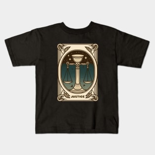 Justice Tarot Art Kids T-Shirt